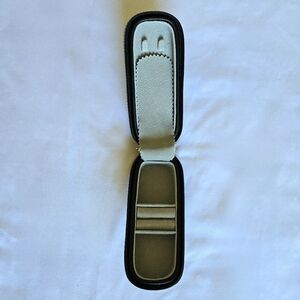 Genuine Calfskin Leather & Suede Zippered Jewelry Travel Case